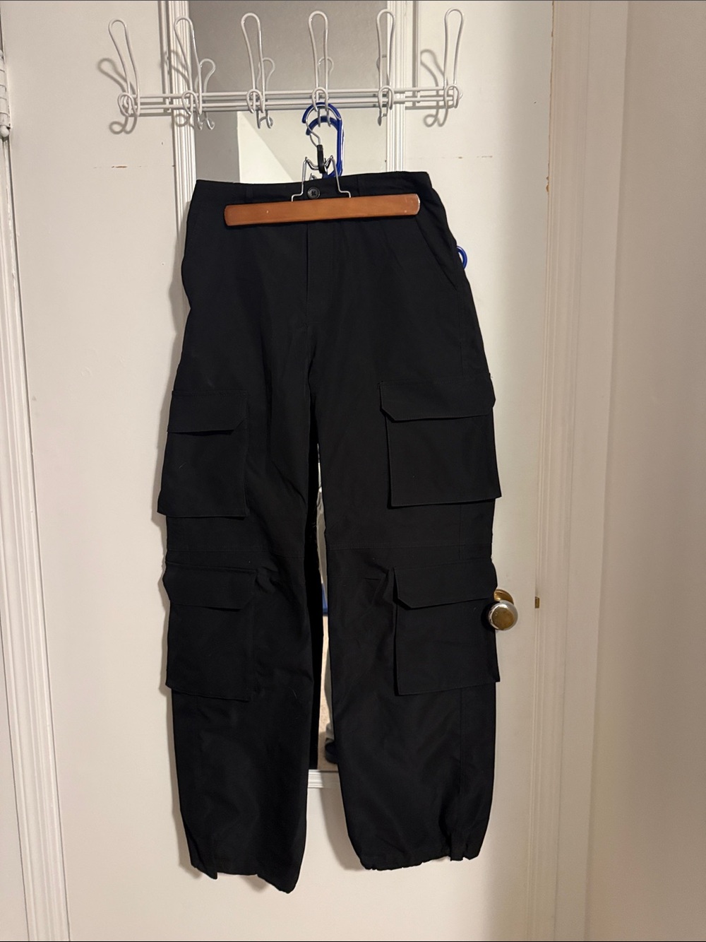 Love Tree Black Cargo Jogger Pants with Multi-Pocket Design